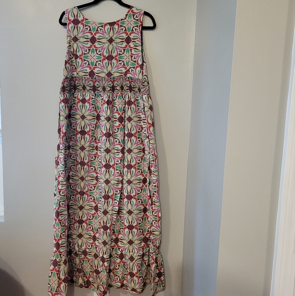 Chadwick's Women's Multicolor Floral Boho Cotton Maxi Dress. Sz 14 Prairie - Picture 2 of 8